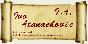 Ivo Atanacković vizit kartica